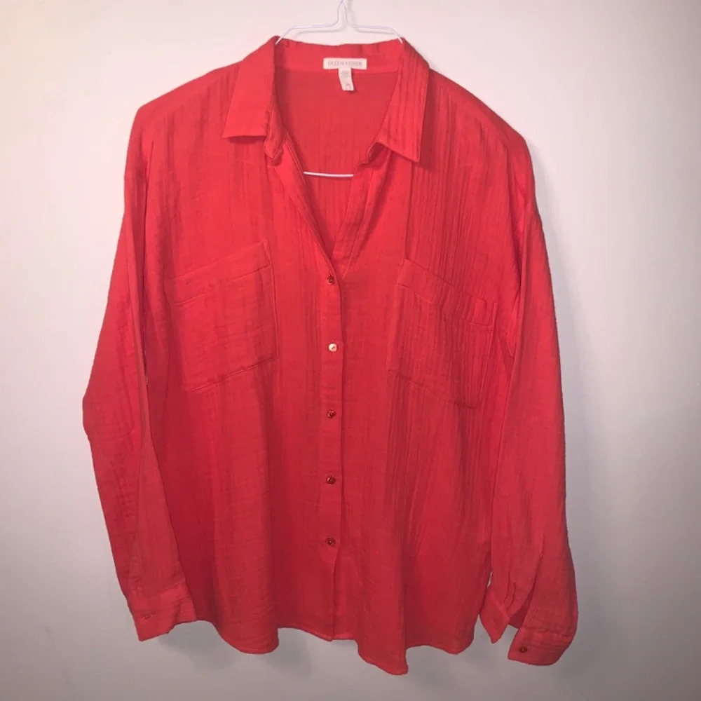 Eileen Fisher 100% Organic Cotton Button Up Shirt S